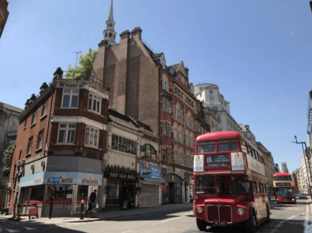 London red bus and buildings 