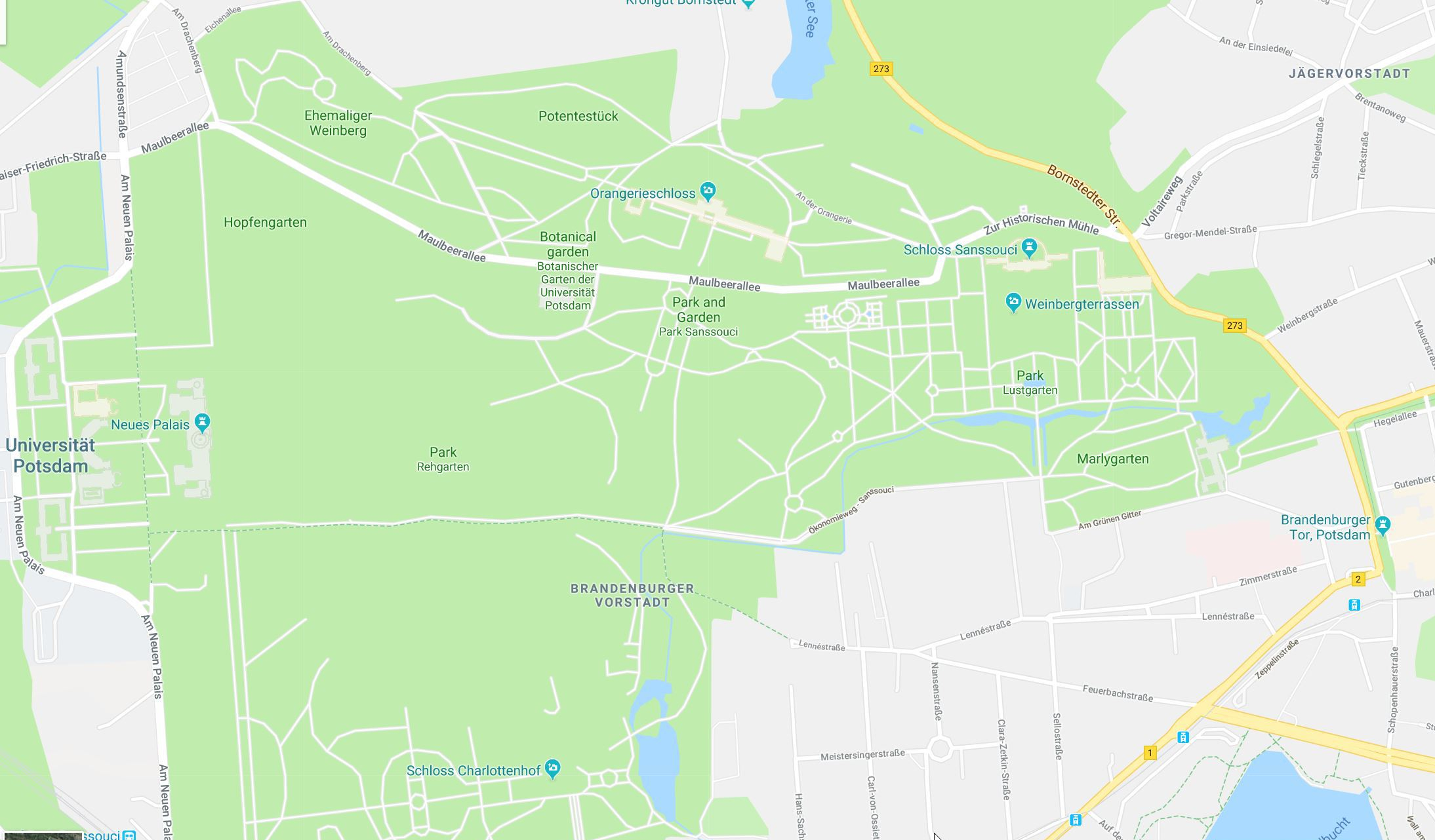 MAP UNESCO site Potsdam