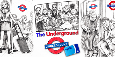 DRAWINGS MIND THE GAP - NEW TUBE STATION LONDON