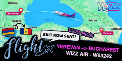 FLIGHT - WIZZAIR - YEREVAN - BUCHAREST W63242