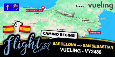 FLIGHT - VUELING - BARCLEONA - SAN SEBASTIAN - CAMINO DEL NORTE